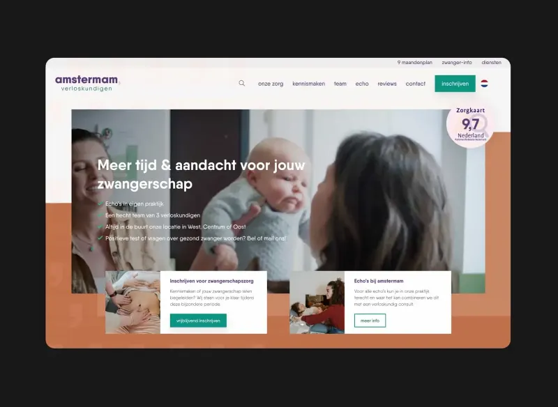 Website van Amstermam verloskundigen