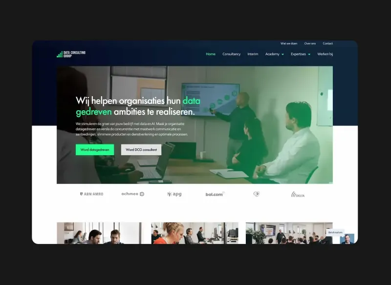 Website van Data Consulting Group