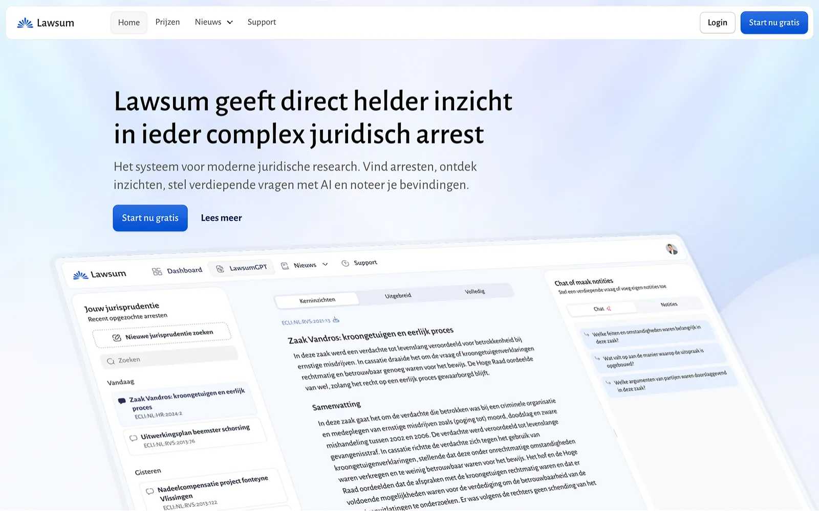 Homepage van Lawsum