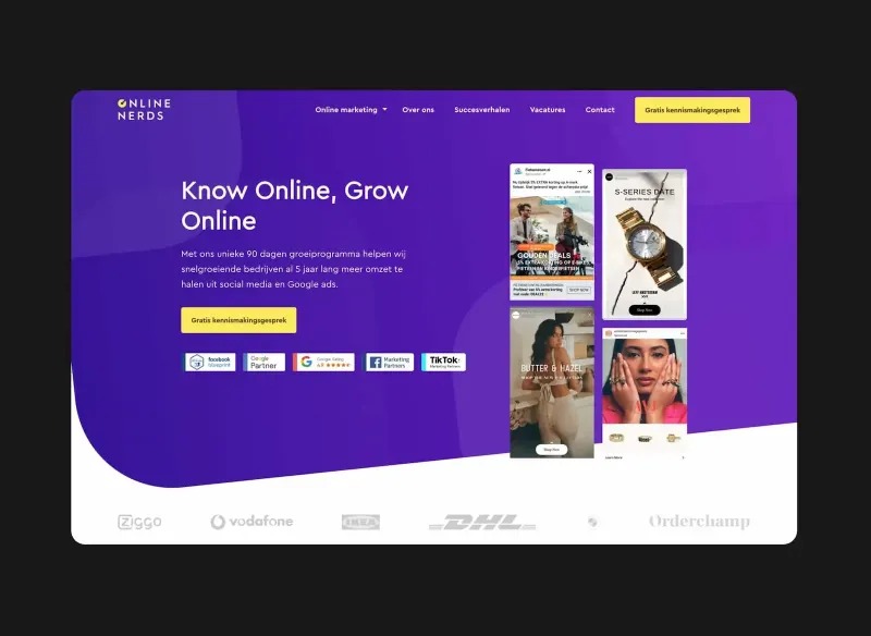Website van Online Nerds