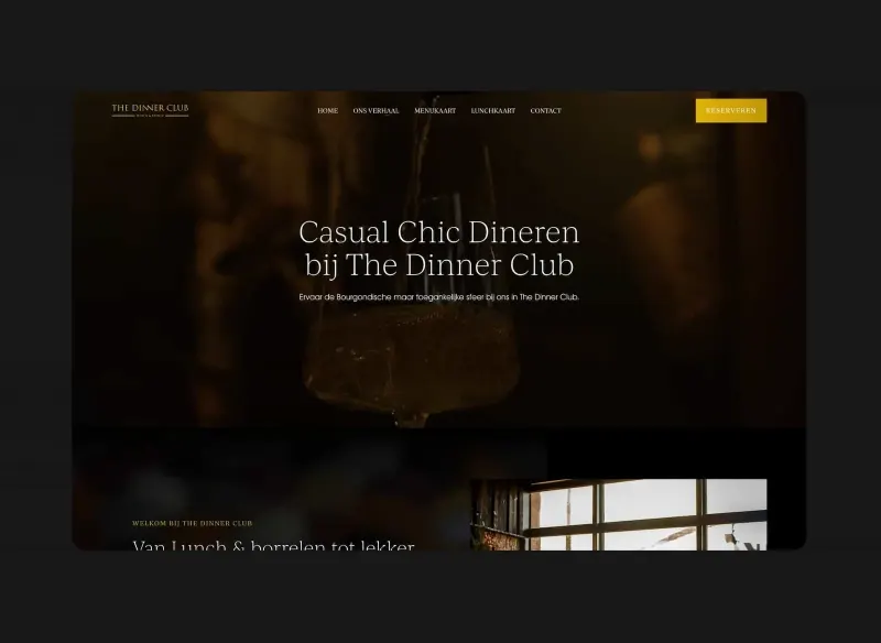 Website van The Dinner Club